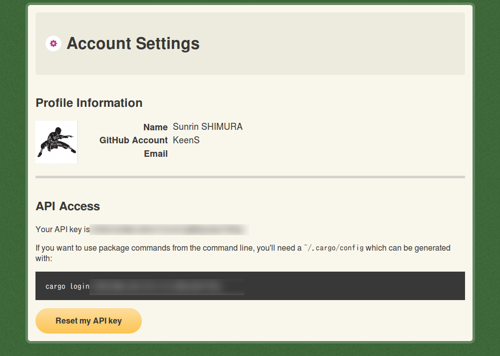 account settings